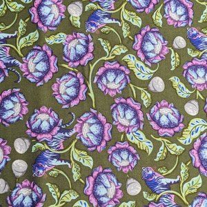 Eden by Tula Pink for Free Spirit Fabrics. Lotus in Olive